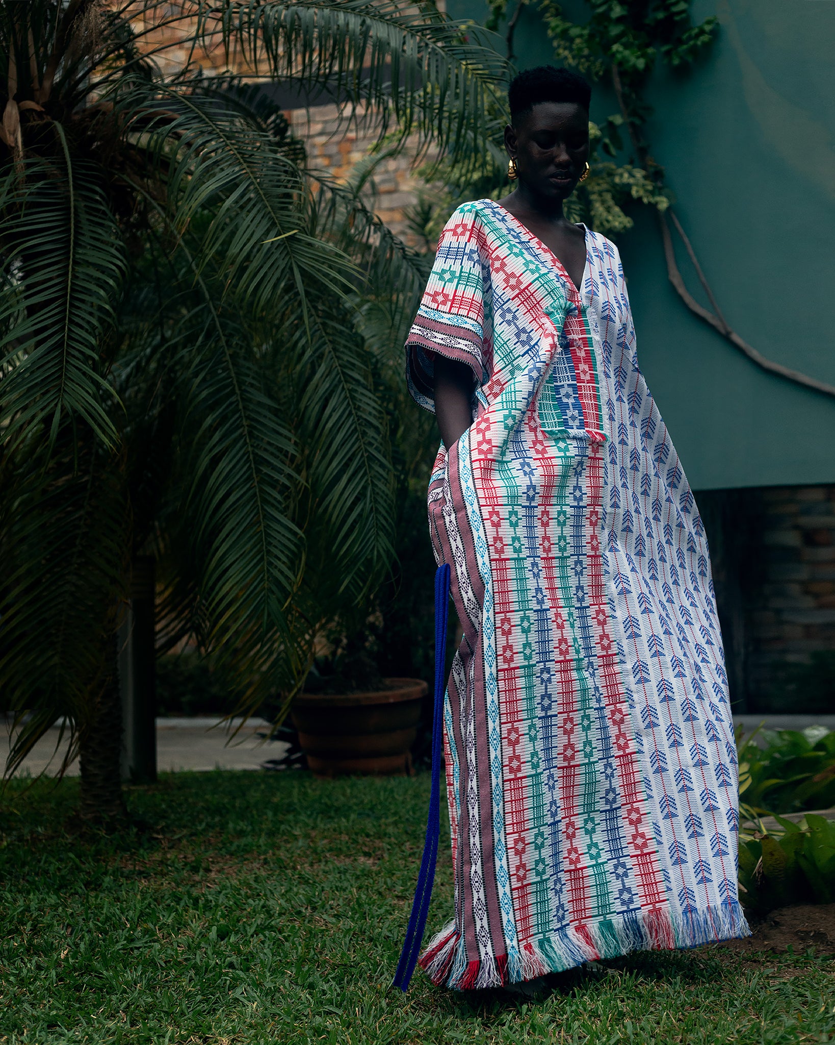 Akweke Kaftan in Chalk - Hertunba